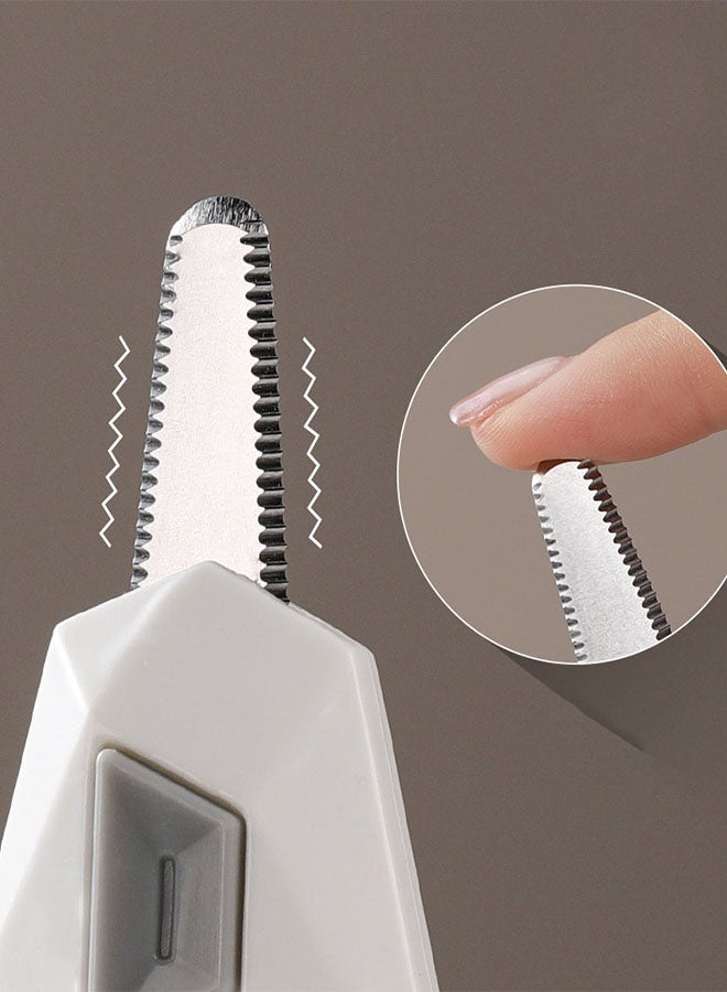 هومستر مقص مغناطيسي أبيض فاخر - مفتوح عبوة مضاد للالتصاق مع سكين تلقائي قابل للسحب | سكين مصغر محمول للاستخدام المنزلي/المكتبي/للشحن | بناء متين من ABS + الفولاذ المقاوم للصدأ | امتصاص مغناطيسي قوي للاستخدام بدون أيدي | أداة قطع آمنة وسهلة الاستخدام - Image 2